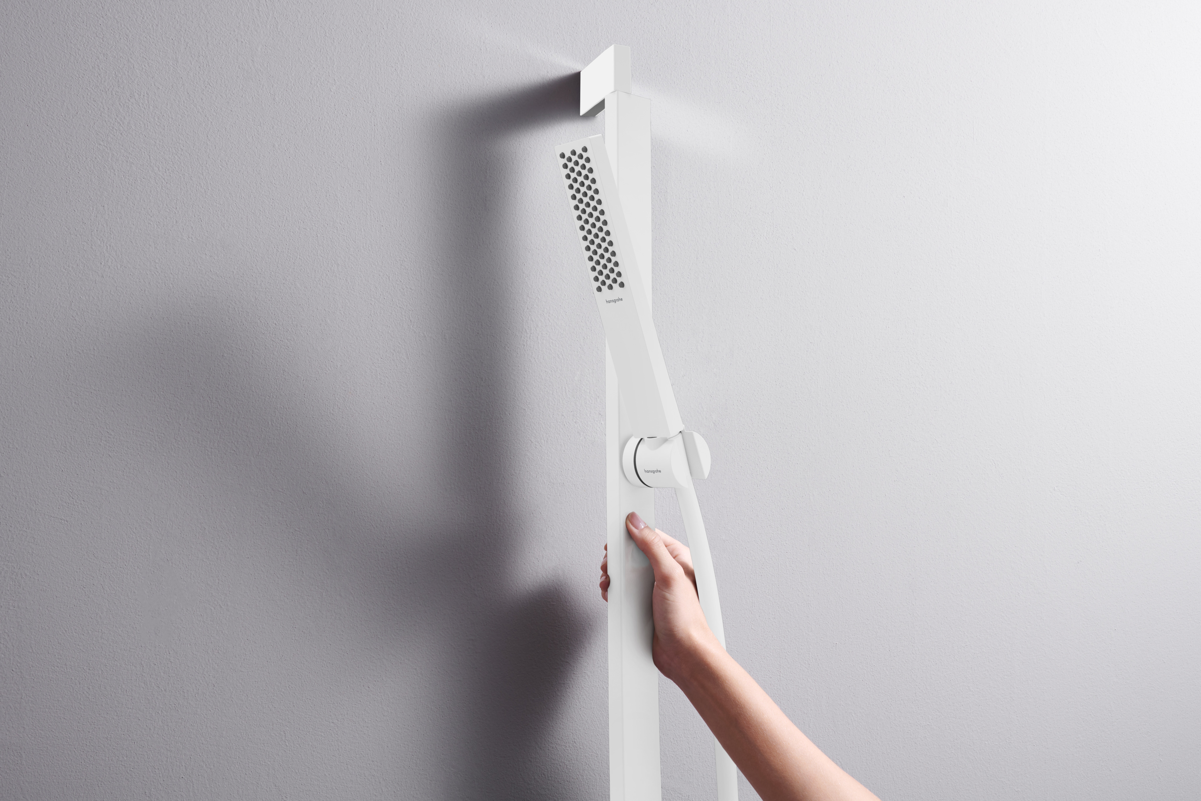 Douchette à main Hansgrohe Pulsify E 100 1 jet EcoSmart en blanc mat - vue 7