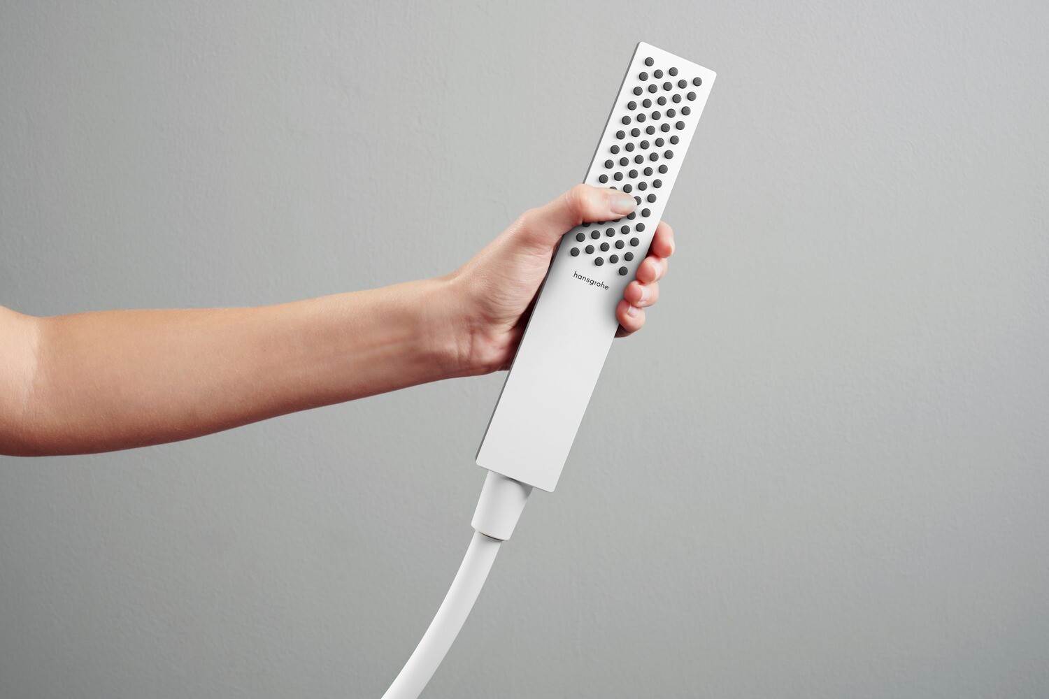 Douchette à main Hansgrohe Pulsify E 100 1 jet EcoSmart en blanc mat