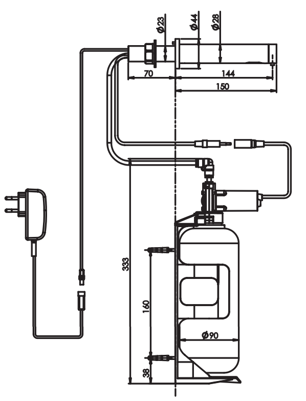 Distributeur électronique mural de savon ou de gel hydroalcoolique Presto série Prestorizon
