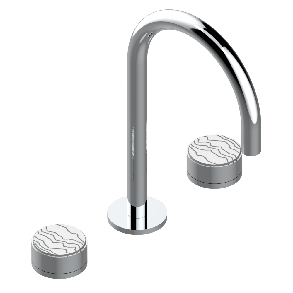 Mélangeur de lavabo 3 trous THG avec vidage - Collection &quot;Yoko Ice&quot;