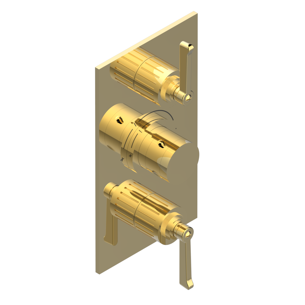 Set de finition THG pour douche thermostatique à encastrer 2 fonctions avec inverseur - Collection "Hamptons à manettes" — vue 3