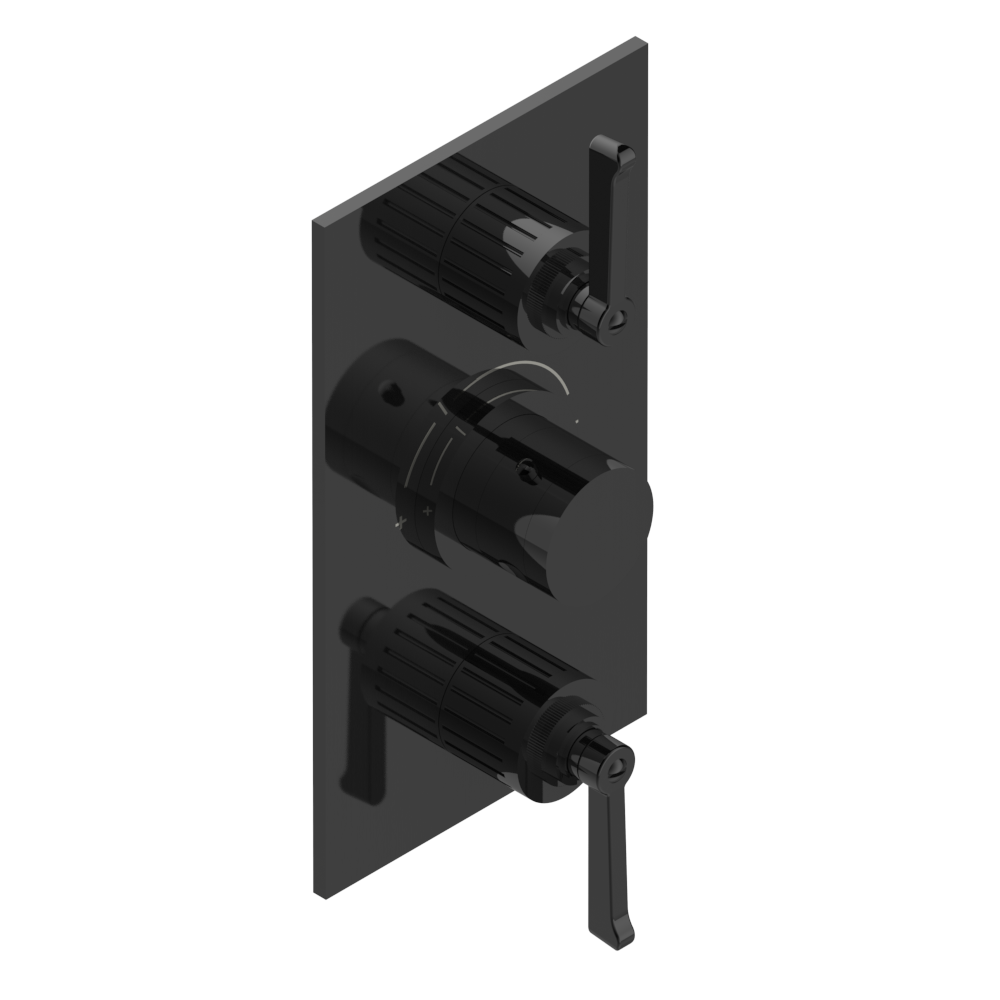 Set de finition THG pour douche thermostatique à encastrer 2 fonctions avec inverseur - Collection "Hamptons à manettes"