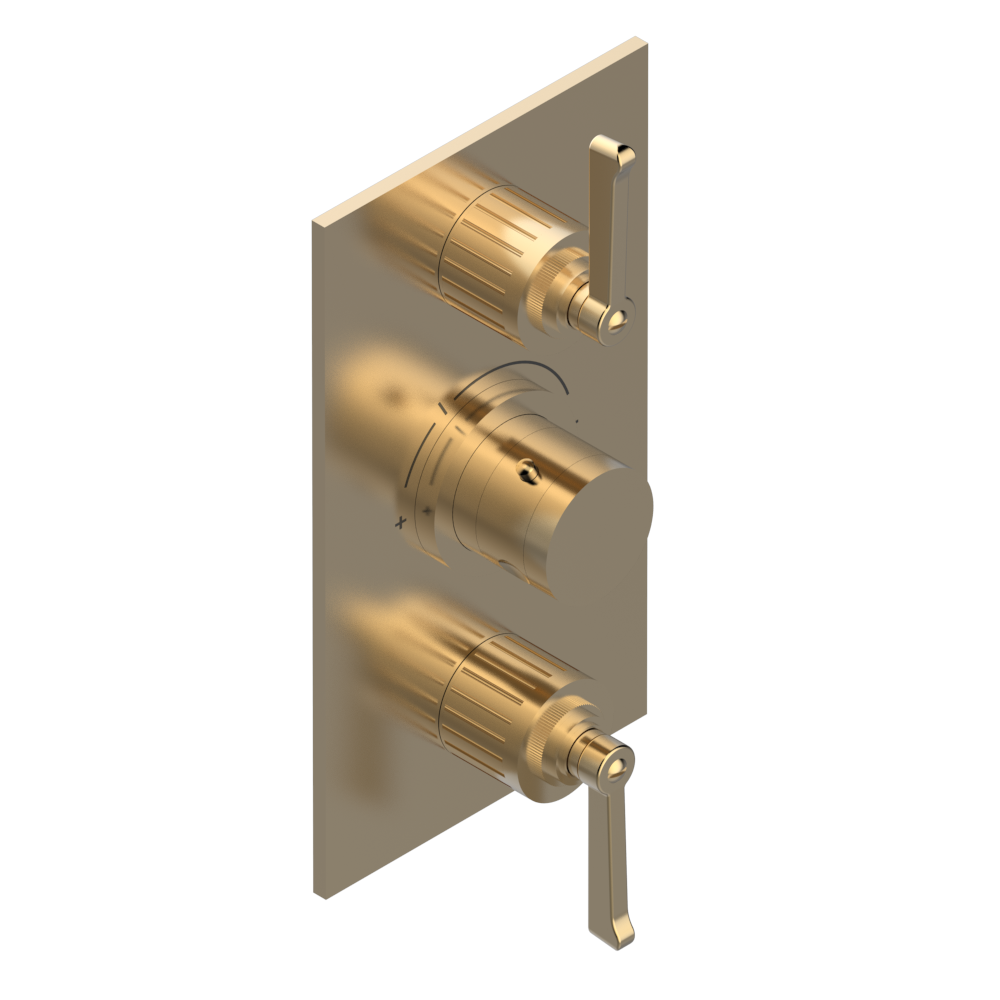 Set de finition THG pour douche thermostatique à encastrer 2 fonctions avec inverseur - Collection "Hamptons à manettes" — vue 5