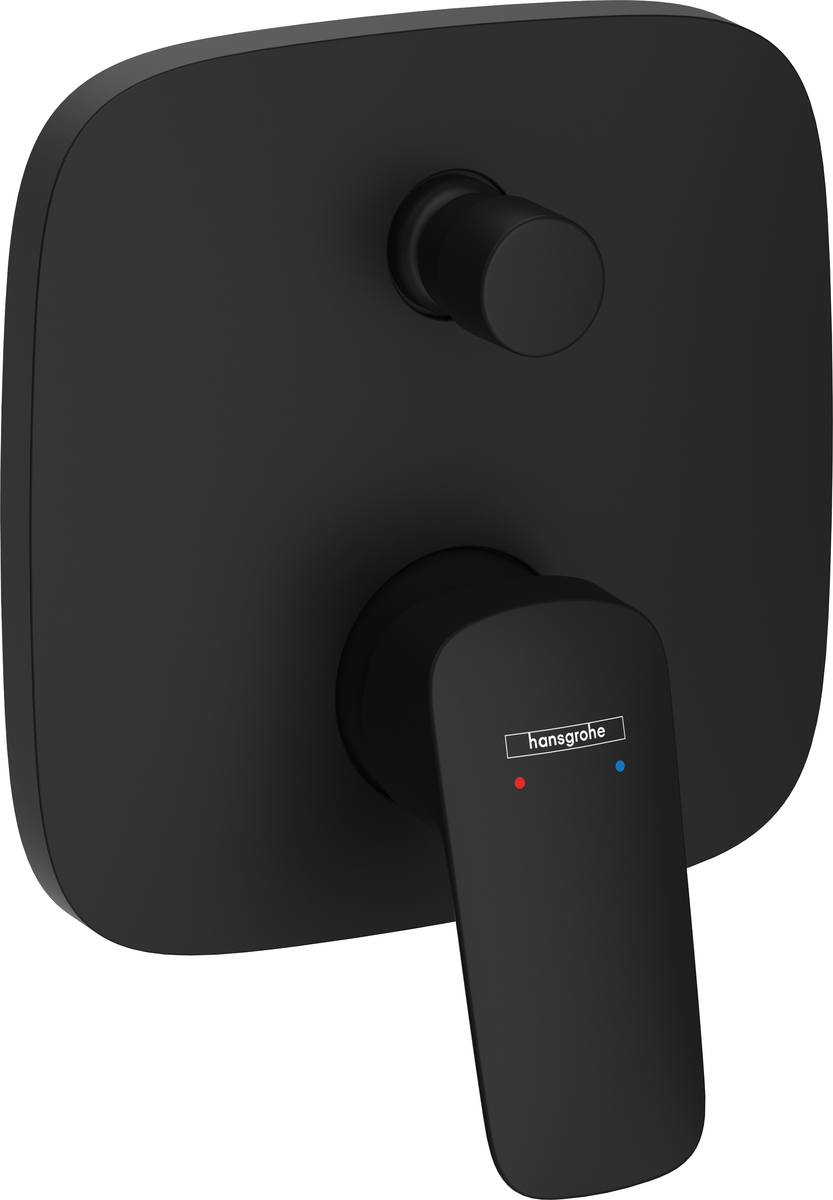 Set de finition pour mitigeur de bain / douche encastré Hansgrohe Logis en noir mat