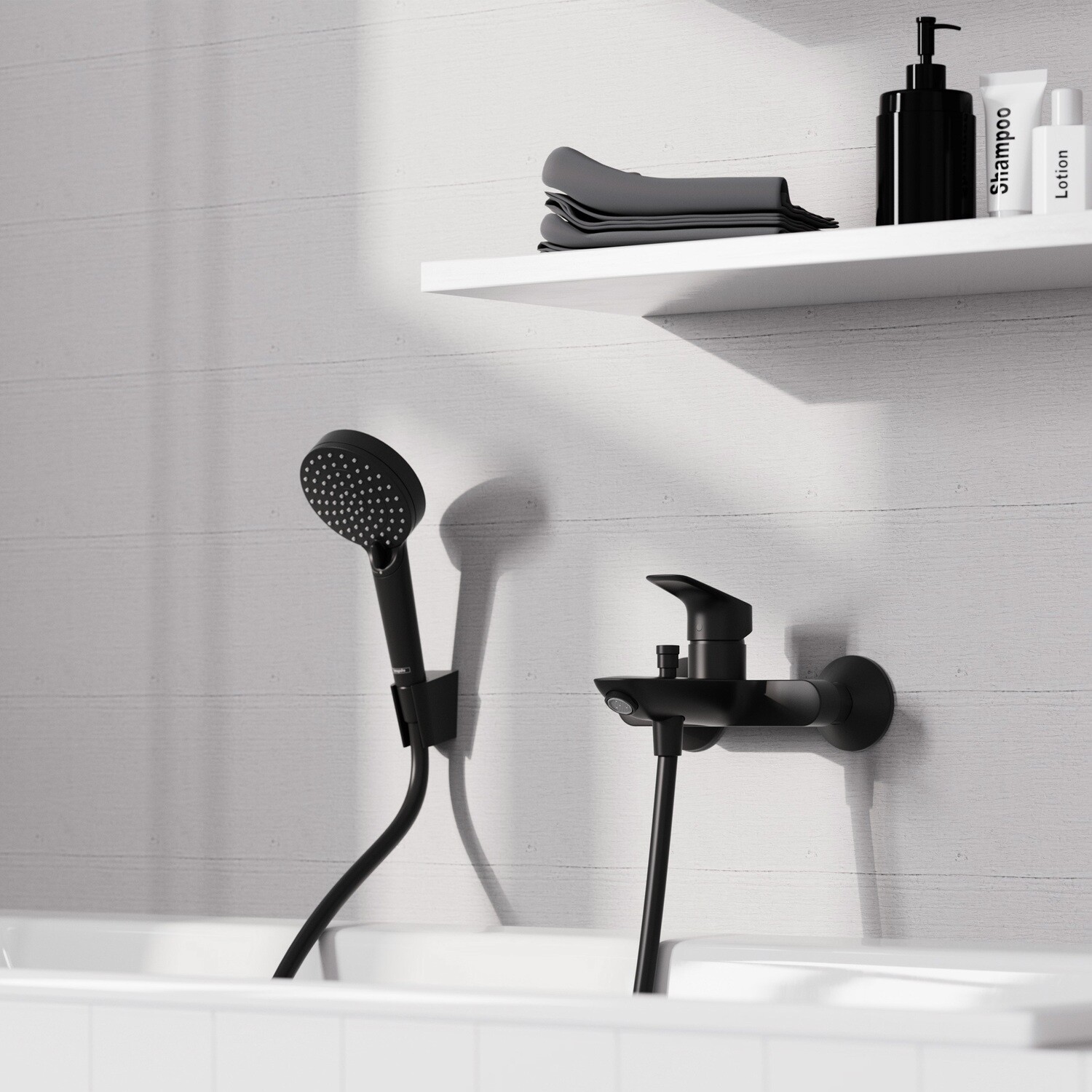 Hansgrohe Logis Bath/Shower Mixer in Matte Black