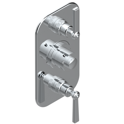 Set de finition THG pour douche thermostatique à encastrer 2 fonctions avec inverseur - Collection &quot;Saint-Germain à manettes&quot;