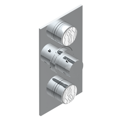 Set de finition THG pour douche thermostatique à encastrer 2 fonctions avec inverseur - Collection &quot;Yoko Ice&quot;