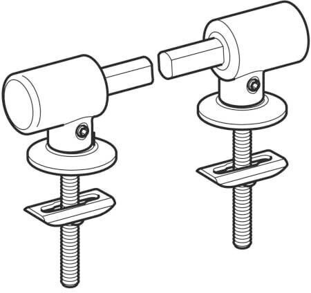 Pack de charnières Geberit pour abattant à abaissement automatique pour WC, fixation par le haut