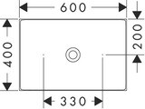 AXOR Suite Vasque 600/400 sans trou de robinetterie ni trop-plein