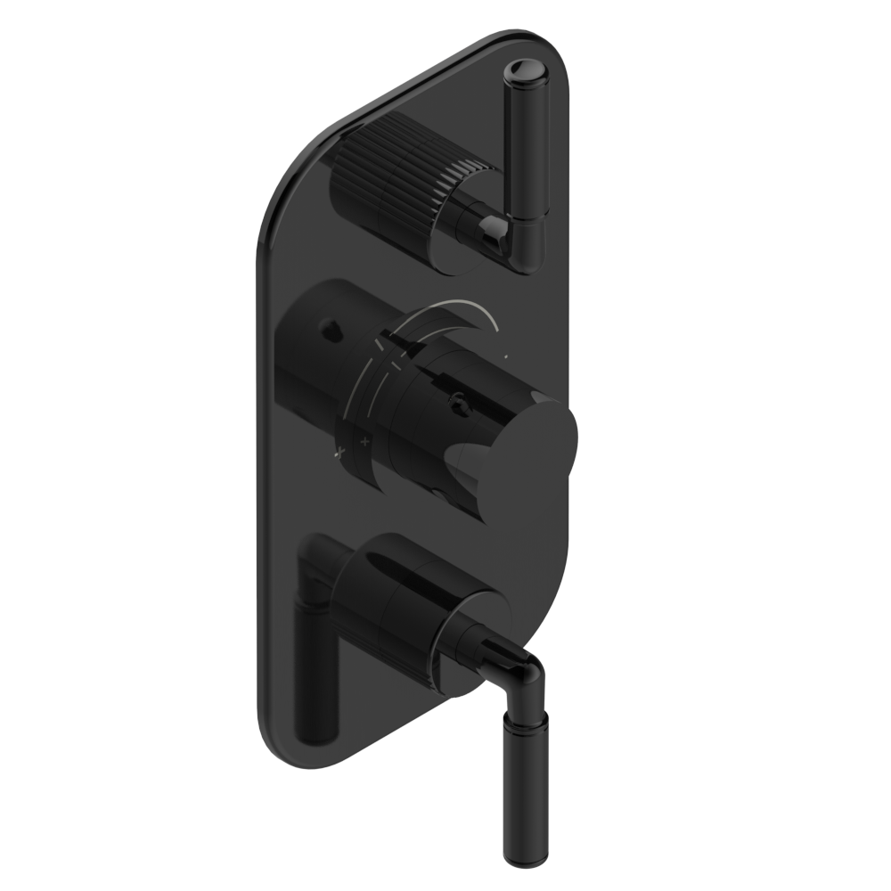 Set de finition THG pour douche thermostatique à encastrer 2 fonctions avec inverseur - Collection "Estrela à manettes" — vue 3