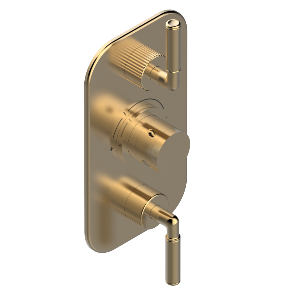 Set de finition THG pour douche thermostatique à encastrer 2 fonctions avec inverseur - Collection "Estrela à manettes" — vue 5