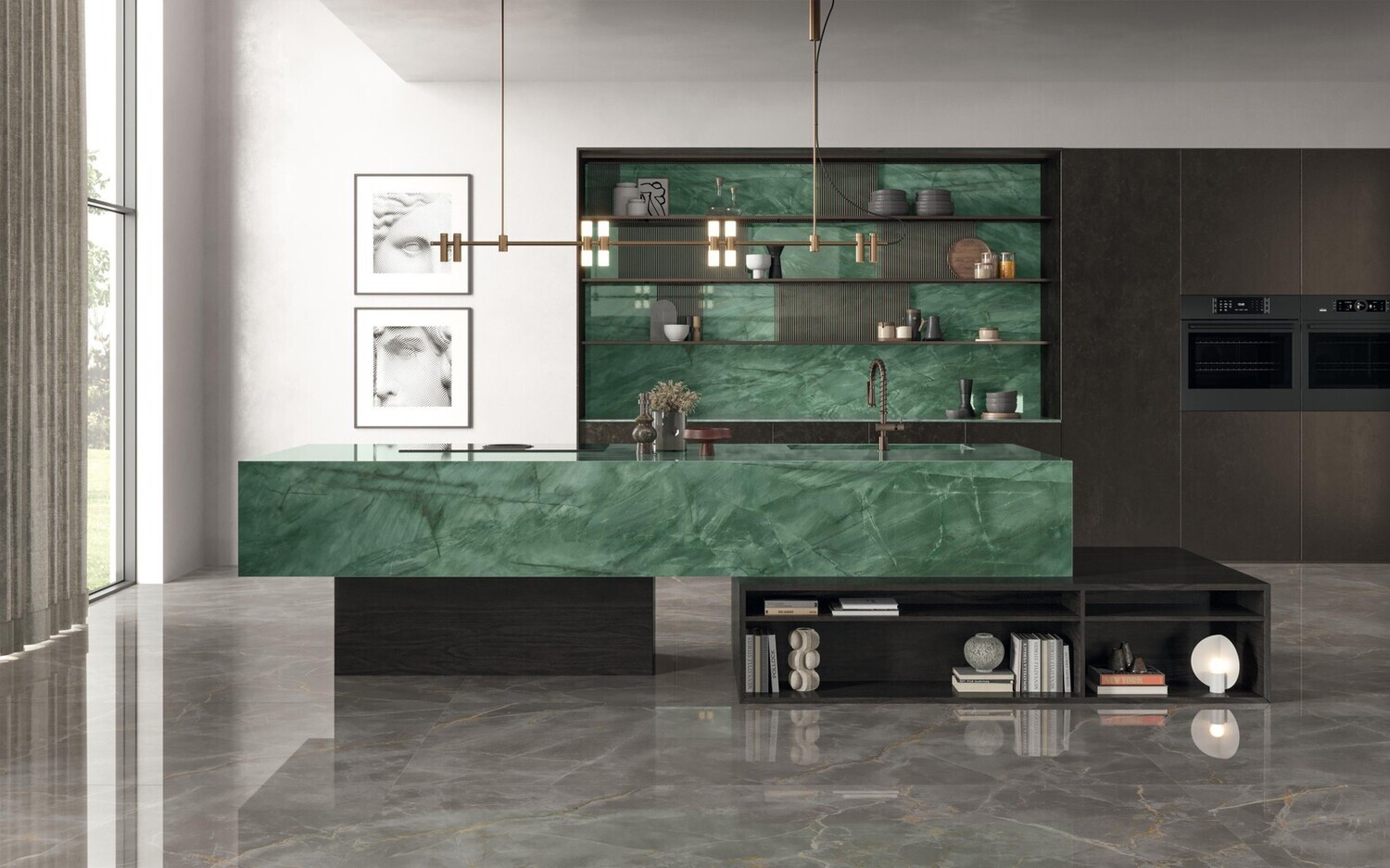 Grès cérame Marvel Gala Exotic Green poli 120 x 120 cm - Atlas Concorde — vue 4