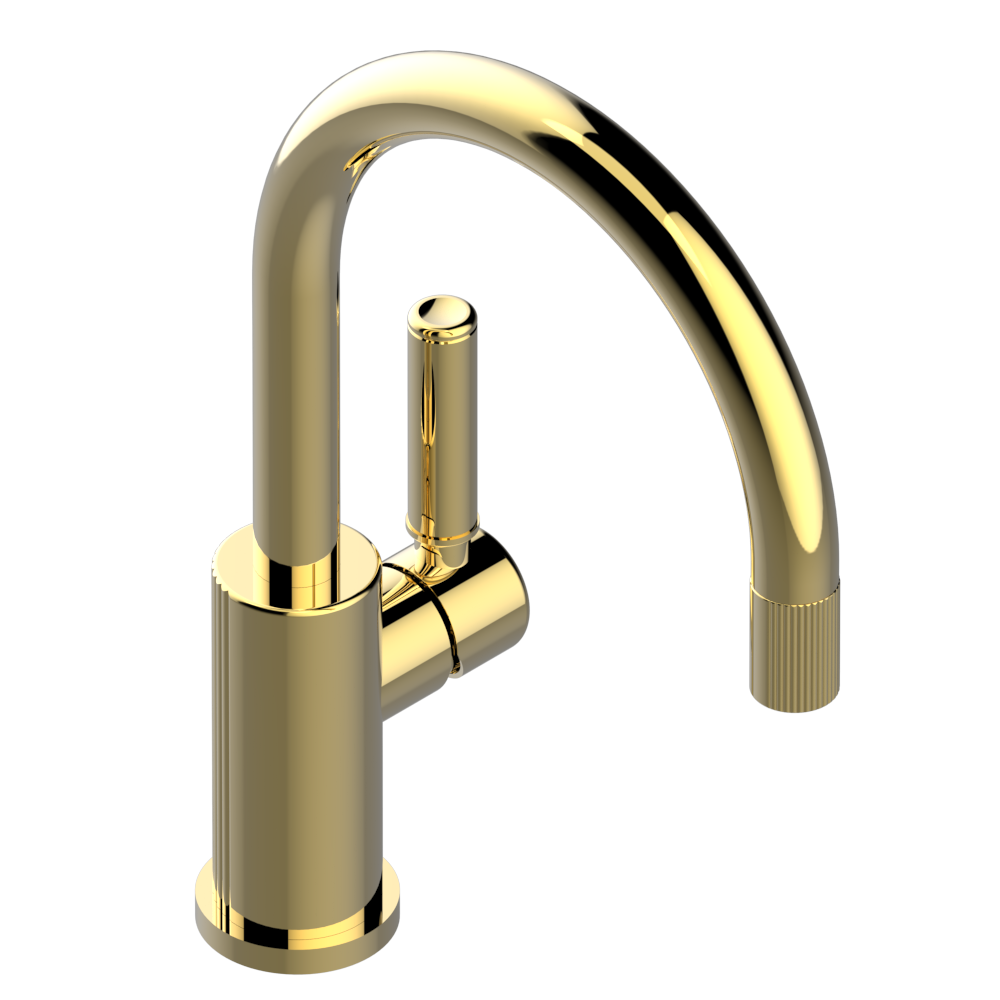 Robinet de lavabo monotrou doré, THG 145, laiton, bec fixe, ComfortZone 145 mm, 270 mm de long.
