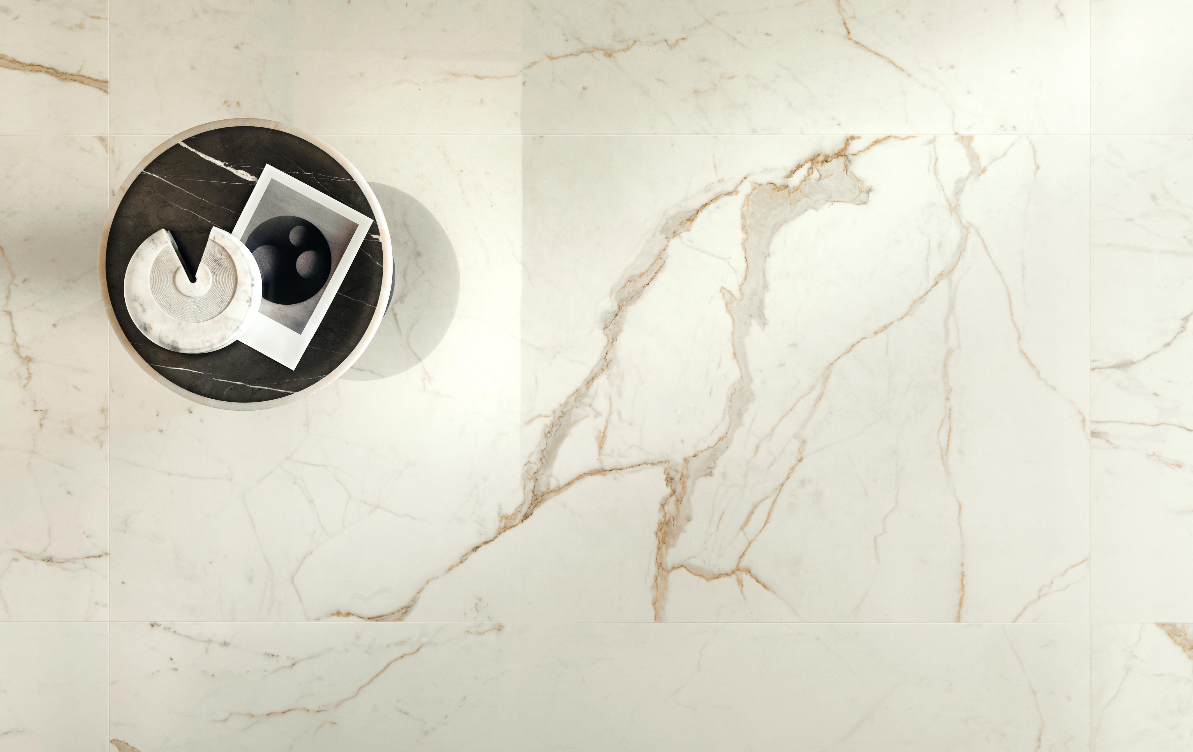 Grès cérame Marvel Shine Calacatta Prestigio 120 x 278 cm (finition Silk) - Atlas Concorde - vue 6
