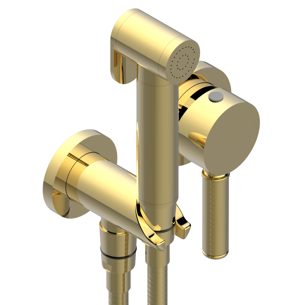 Robinet de salle de bain Gold THG Estrela avec douchette et gâchette de sécurité.