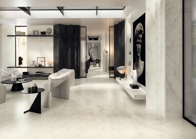 Grès cérame Marvel Shine Calacatta Delicato poli 120 x 278 cm - Atlas Concorde