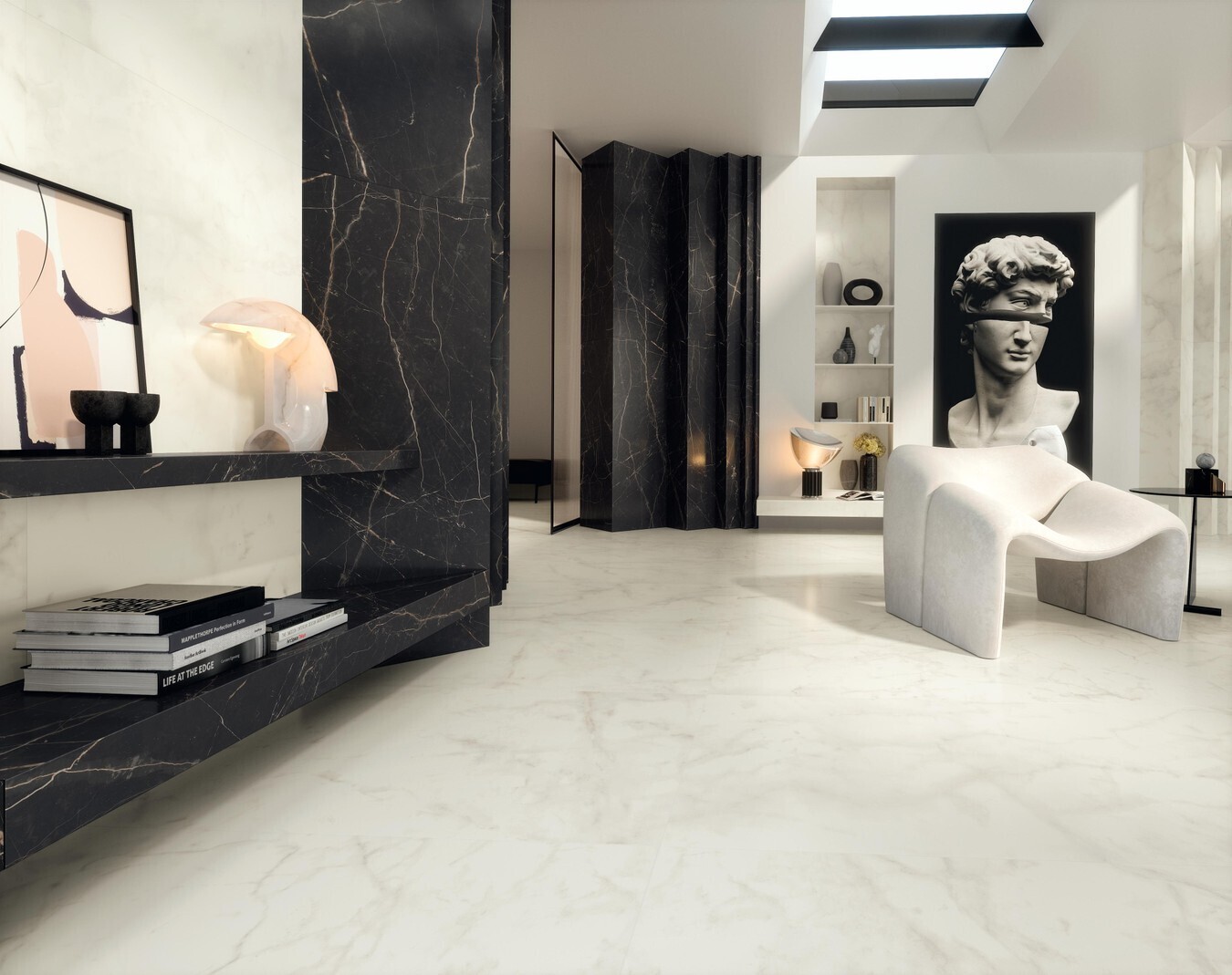 Grès cérame Marvel Shine Calacatta Delicato poli 120 x 278 cm - Atlas Concorde — vue 2