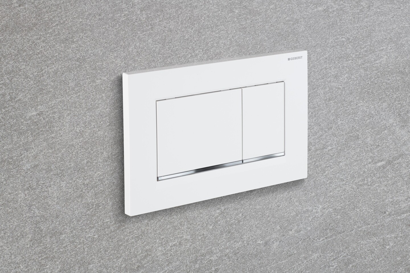 Geberit Sigma20 Square Flush Plate / White - Design Strips: Chrome Glossy