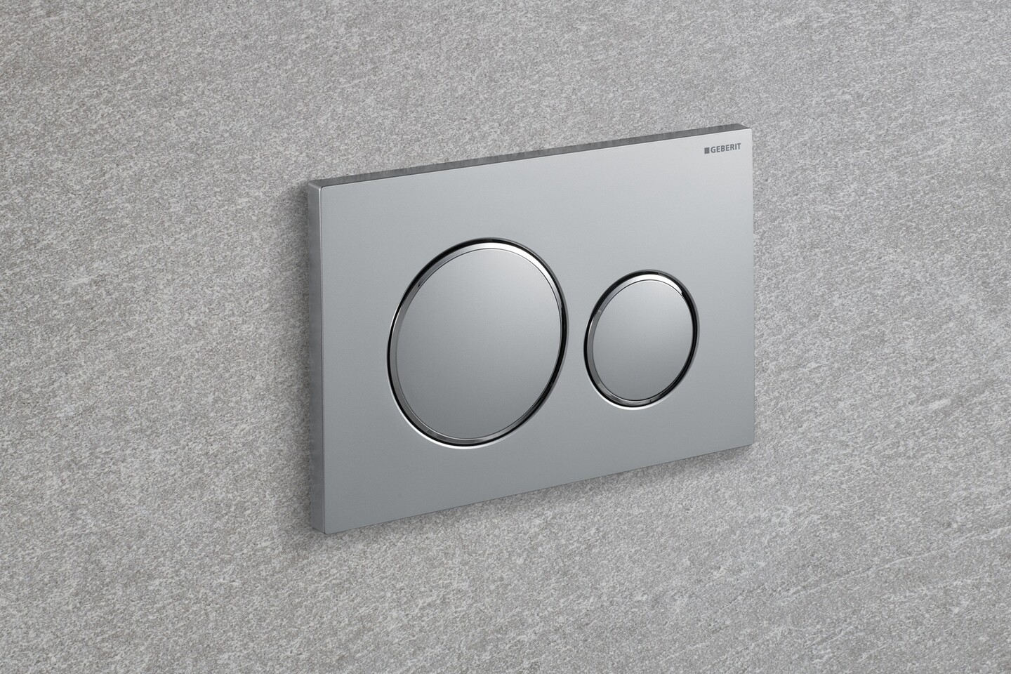 Geberit Sigma20 Trigger Plate / Matte Chrome Lacquered - Design Rings: Glossy Chrome