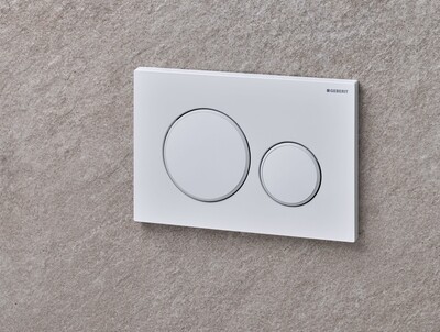 Geberit Sigma20 Actuation Plate / Matte White Lacquered - Design Rings: White