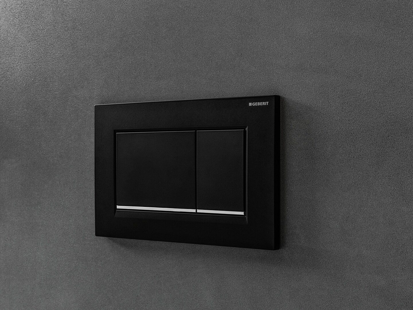 Sigma20 Square Flush Plate / Matte Black - Design Stripes: Chrome
