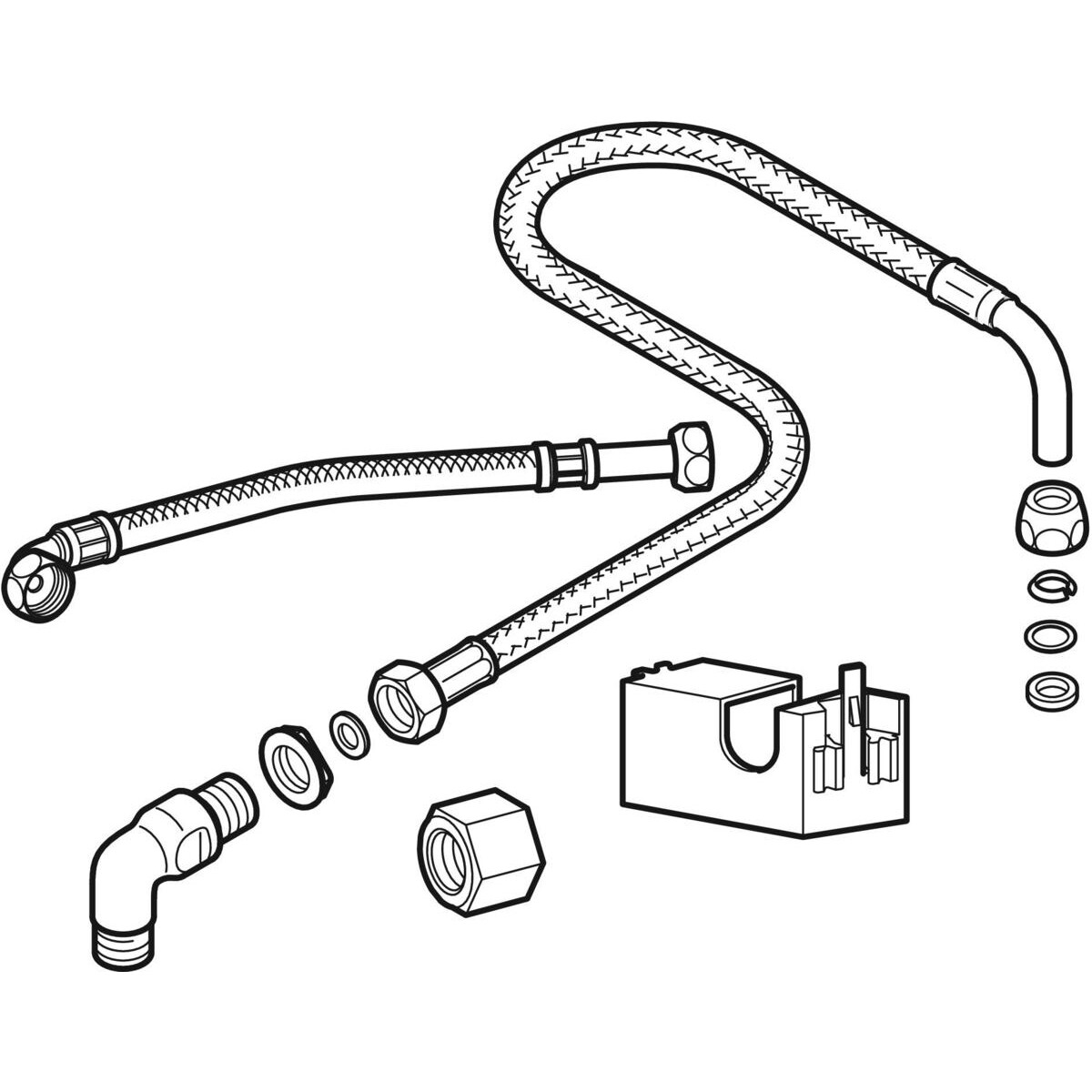 Geberit Water Connection Kit for Exposed Cisterns with Rear or Central Supply