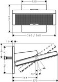 Pulsify E Douche de tête 260 2jet avec raccord mural