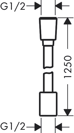 Flexible de WC Hansgrohe textile Designflex 1,25 m, en blanc mat - vue 4