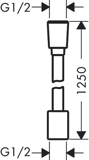 Flexible de WC Hansgrohe textile Designflex 1,25 m, en blanc mat — vue 4