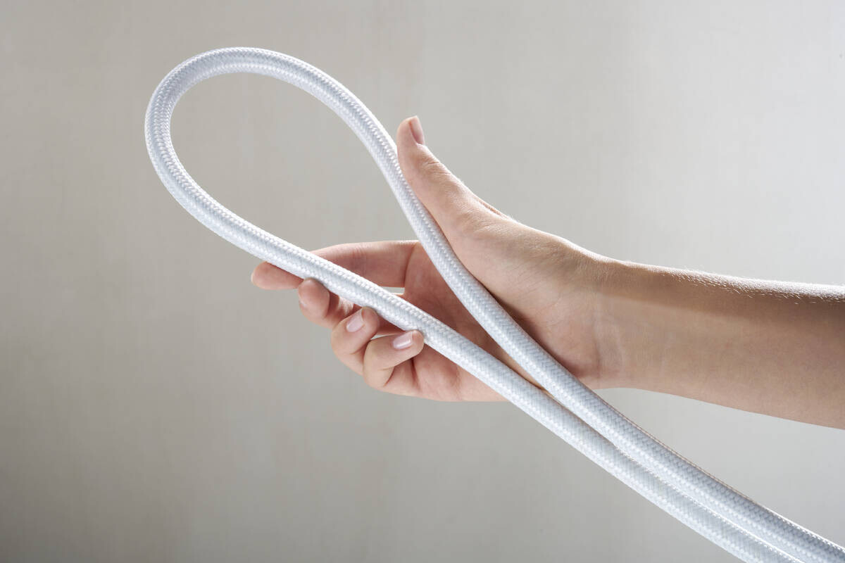 Flexible de douche Hansgrohe textile Designflex 1,60 m, en blanc mat — vue 3