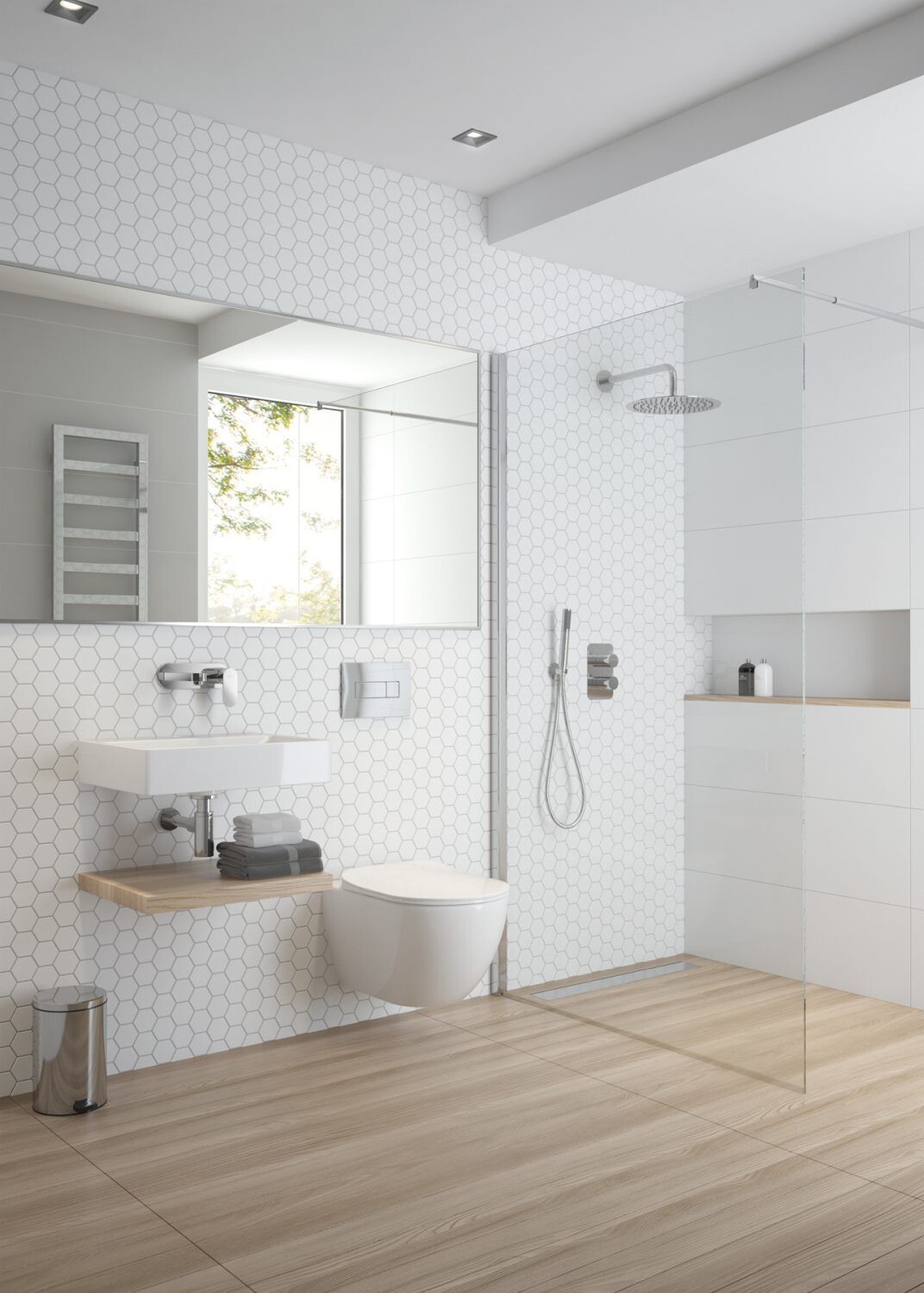 Douche de tête ronde Deante Floks 300 en chromé — vue 4