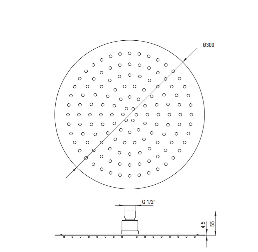 Douche de tête ronde Deante Floks 300 en chromé — vue 5