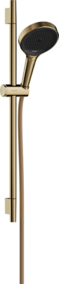 Barre de douche Hansgrohe avec douchette à main Rainfinity Select S Puro 130 EcoSmart 3 jets et flexible Designflex en doré poli