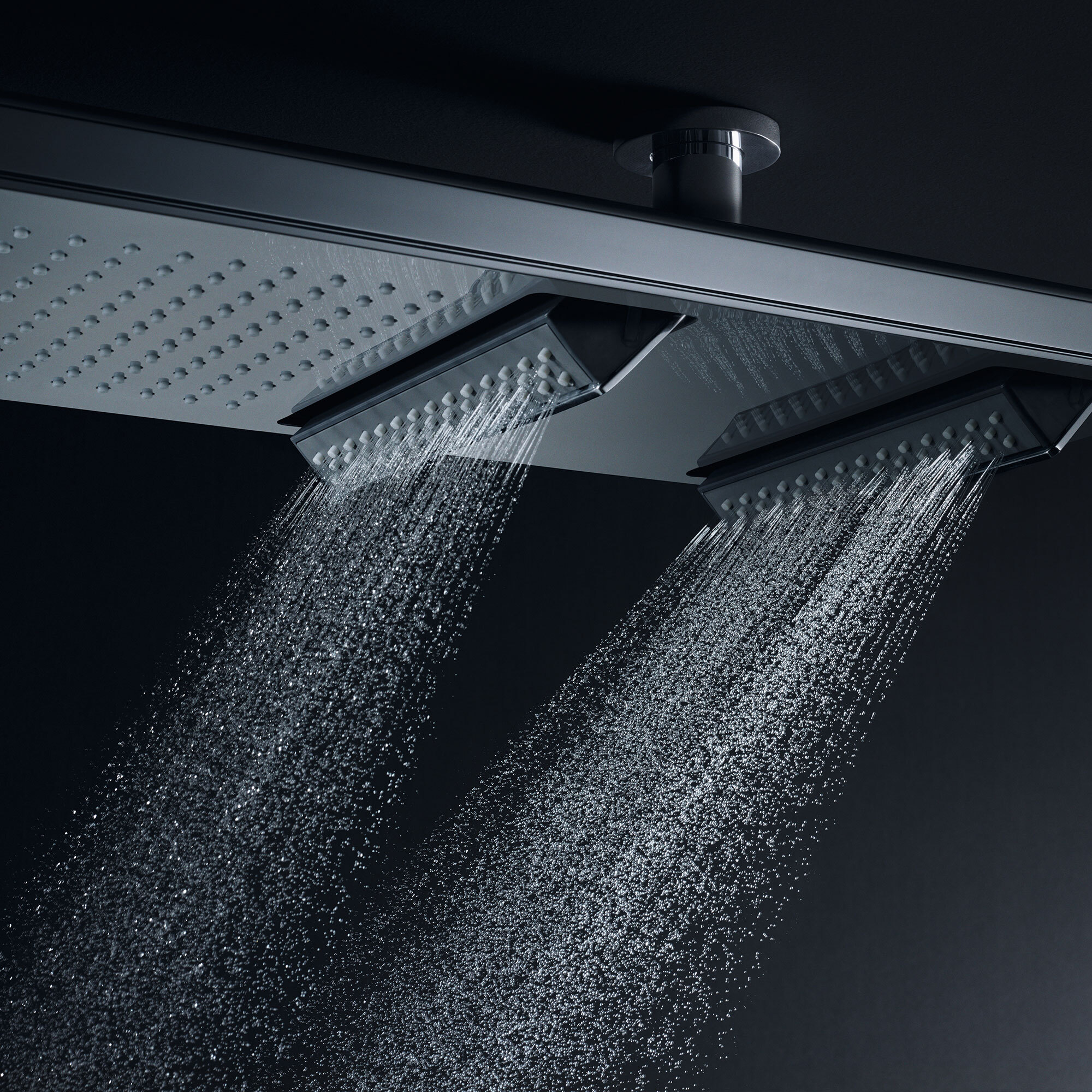 Douche de tête Axor ShowerSolutions 1200 avec éclairage, 4 jets avec raccord au plafond - vue 4