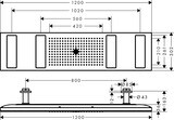 AXOR ShowerSolutions ShowerHeaven 1200 / 300 4jet avec éclairage 3500 K