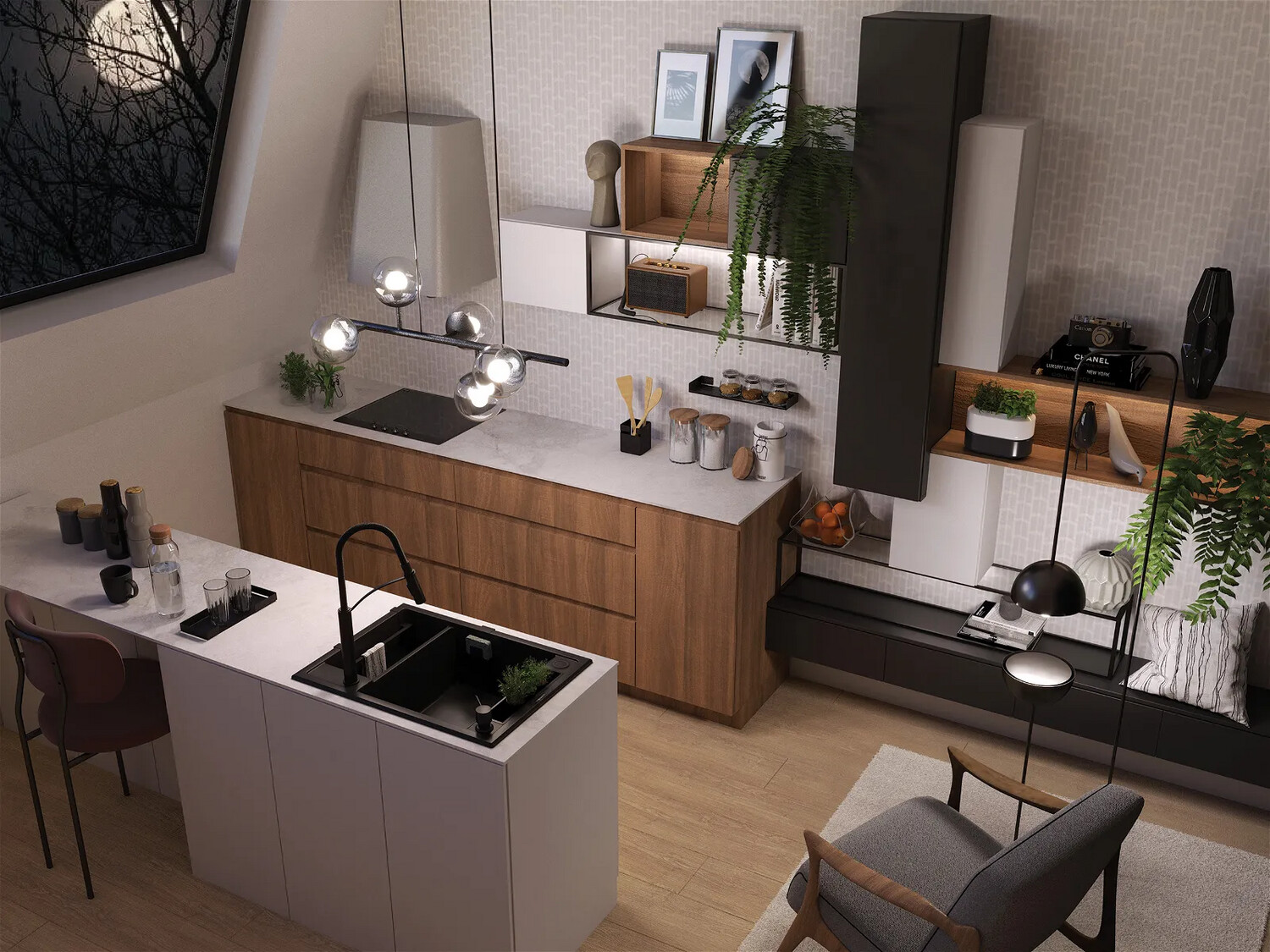 Crochet pour éponge Deante en noir