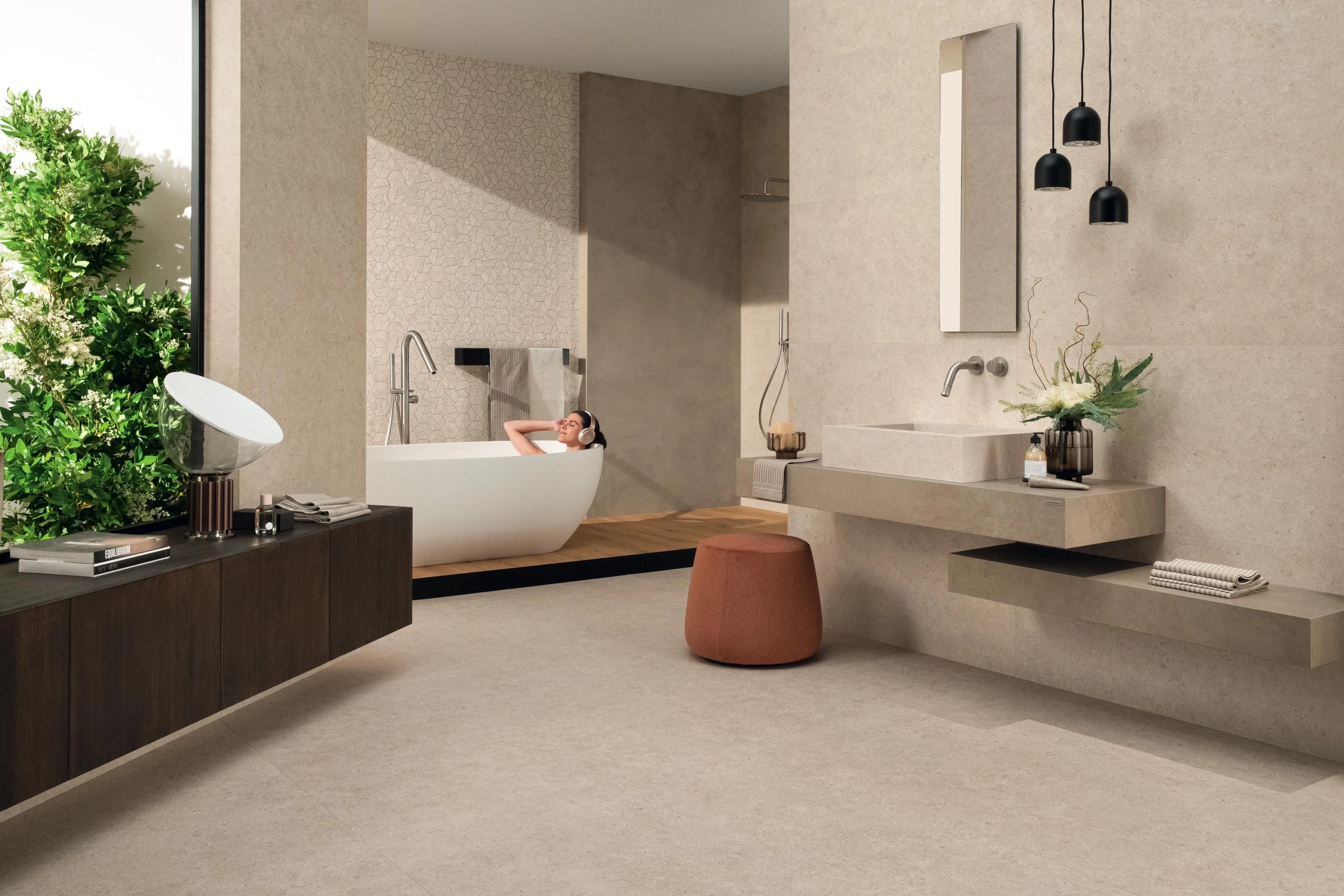 Grès cérame Boost Stone Ivory mat 120 x 278 cm - Atlas Concorde - vue 4