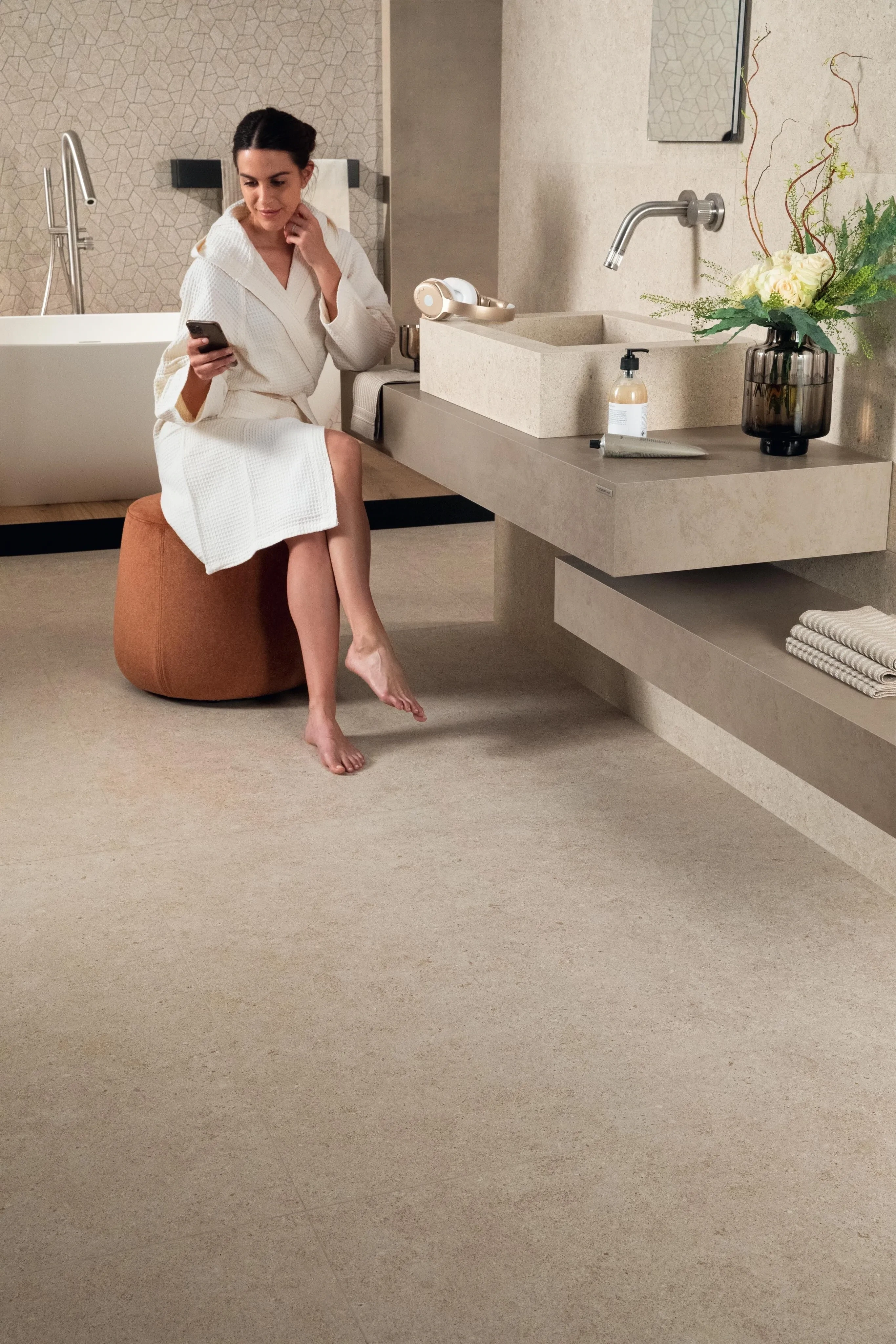 Grès cérame Boost Stone Ivory mat 120 x 278 cm - Atlas Concorde - vue 9