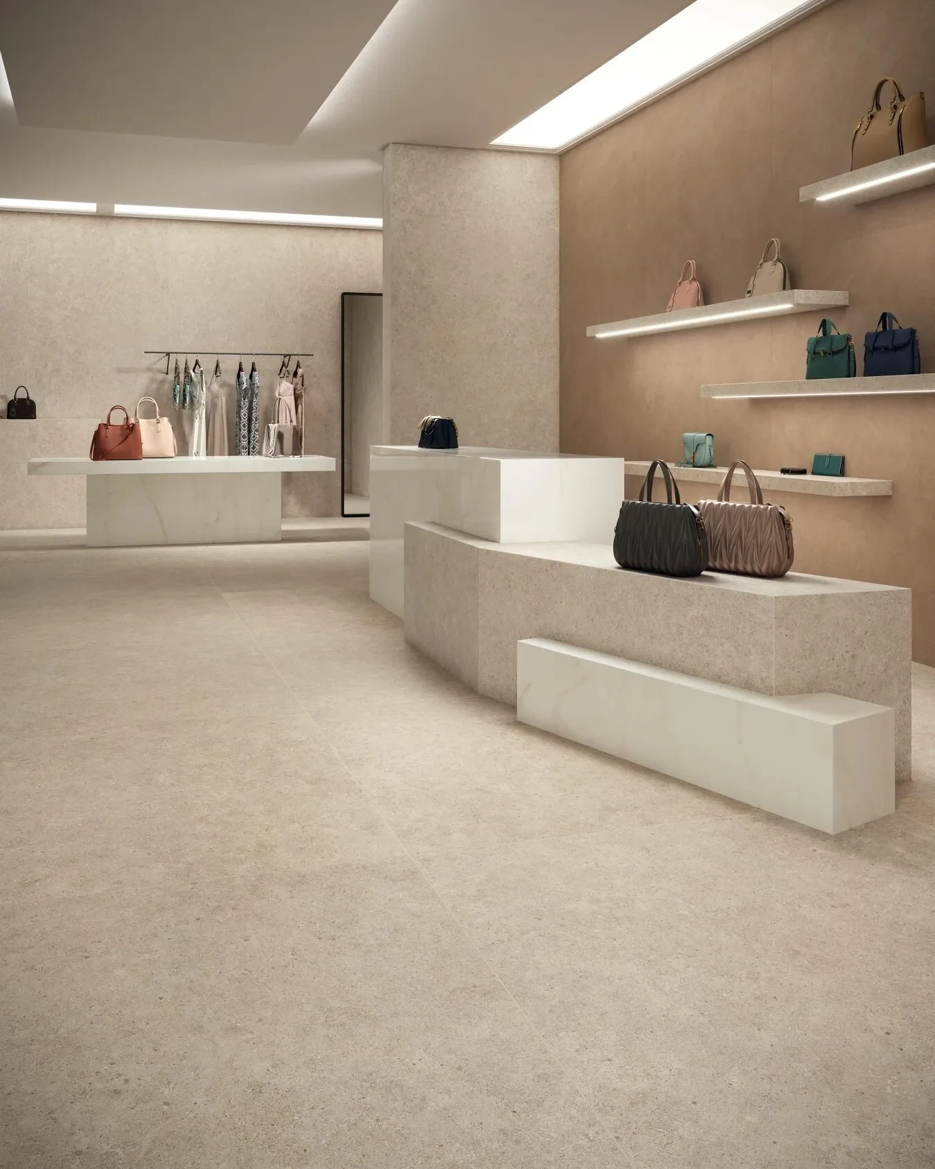 Grès cérame Boost Stone Ivory mat 120 x 278 cm - Atlas Concorde - vue 12