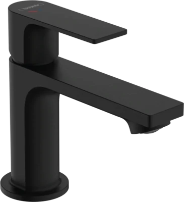 Mitigeur de lavabo Hangrohe Rebris E 80 CoolStart avec tirette et vidage en noir mat