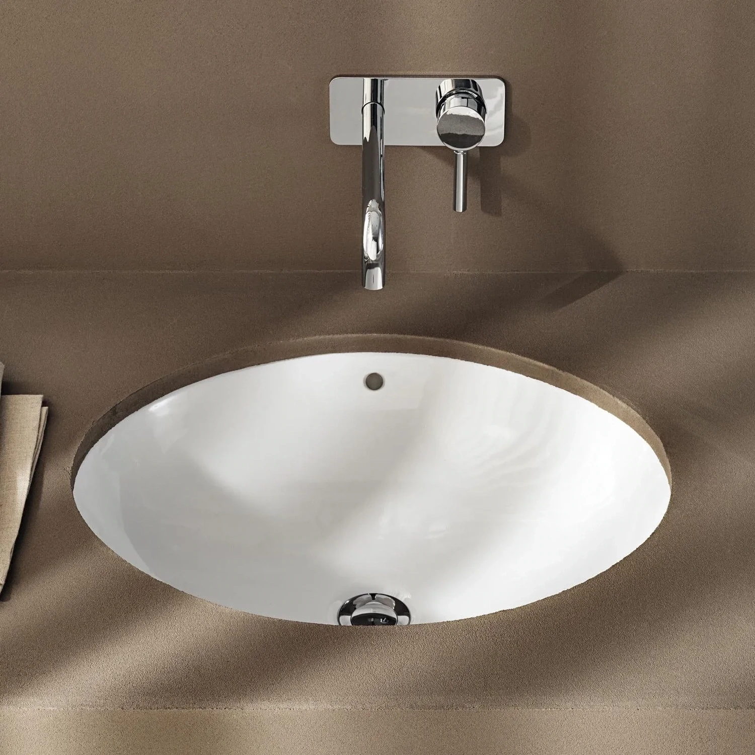 Vasque à encastrer par le dessous Geberit VariForm circulaire diamètre 40 cm avec trop plein