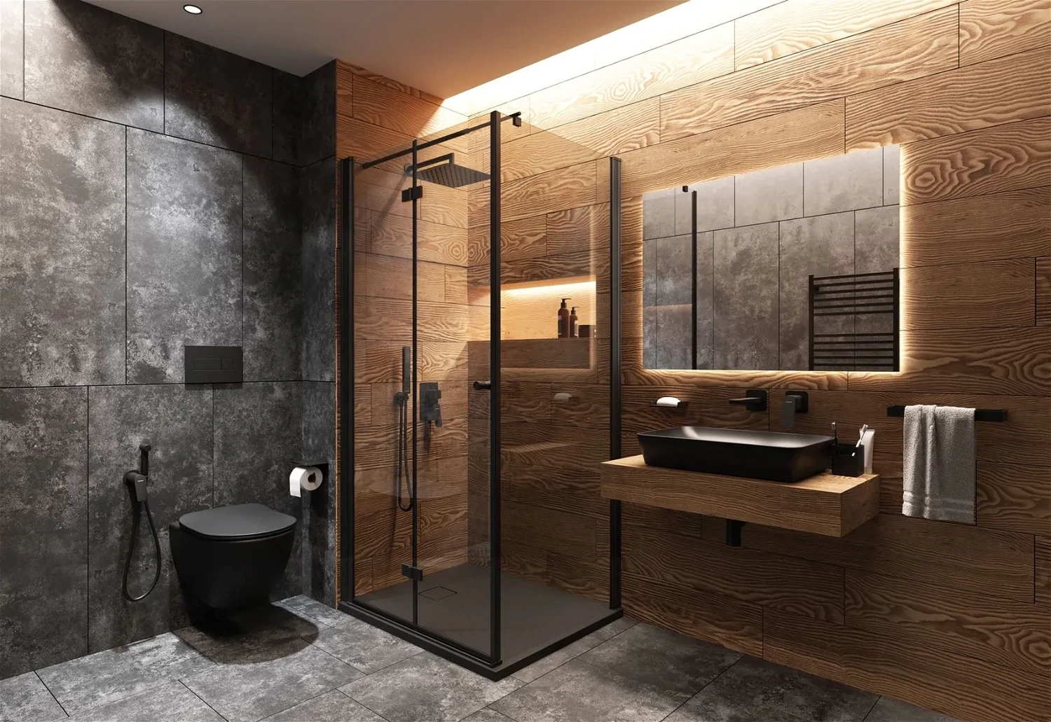 Receveur de douche granit Deante Correo rectangulaire 100 x 90 cm noir — vue 3