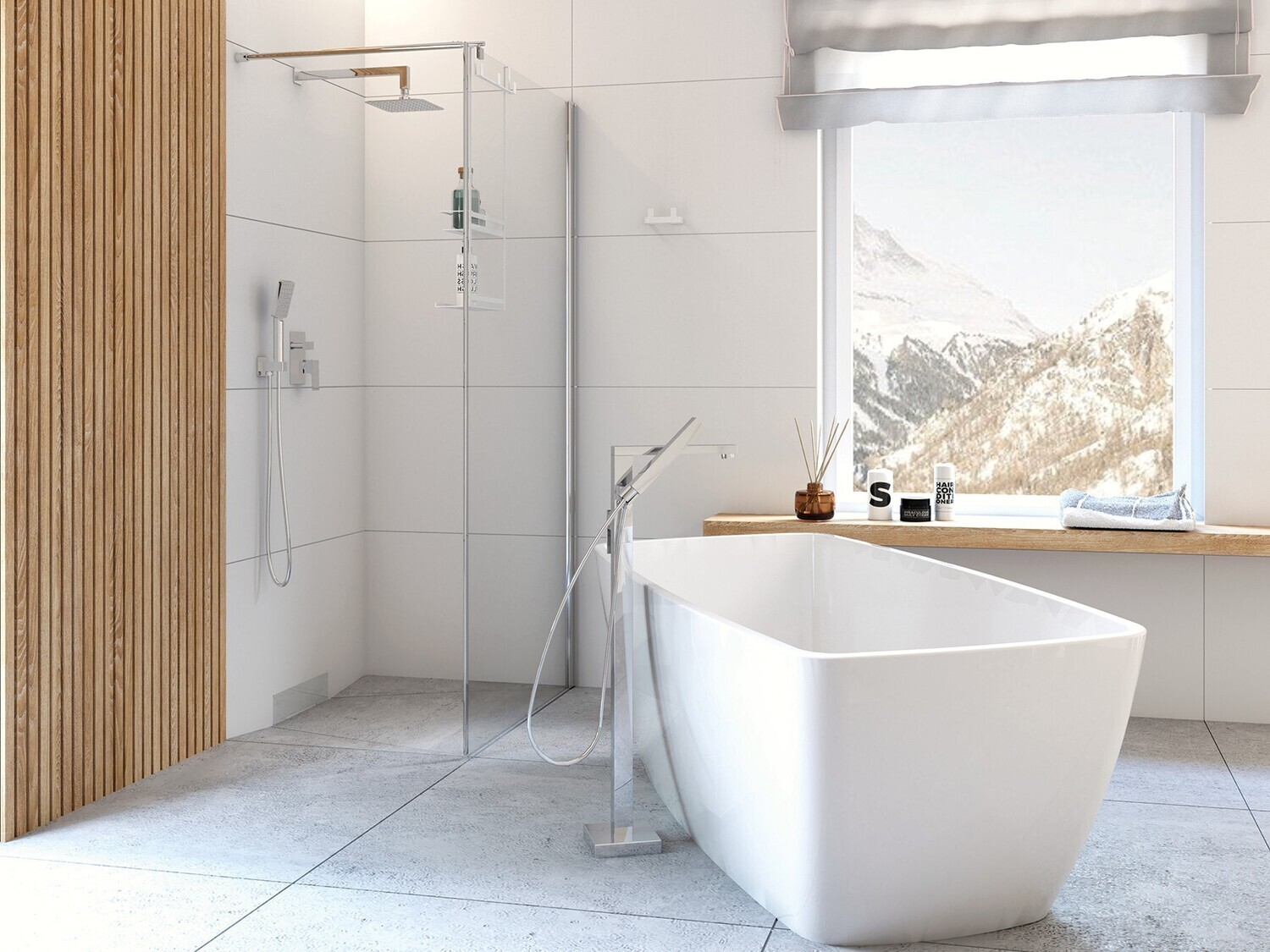 Ensemble de douche encastré Deante Anemon Bis 250 en chromé — vue 3