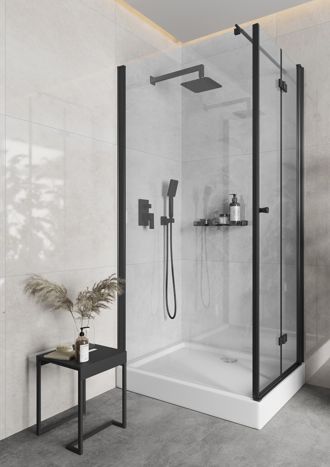 Deante Anemon Bis 250 Concealed Shower Set in Matte Black