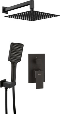 Ensemble de douche encastré Deante Anemon Bis 250 en noir mat