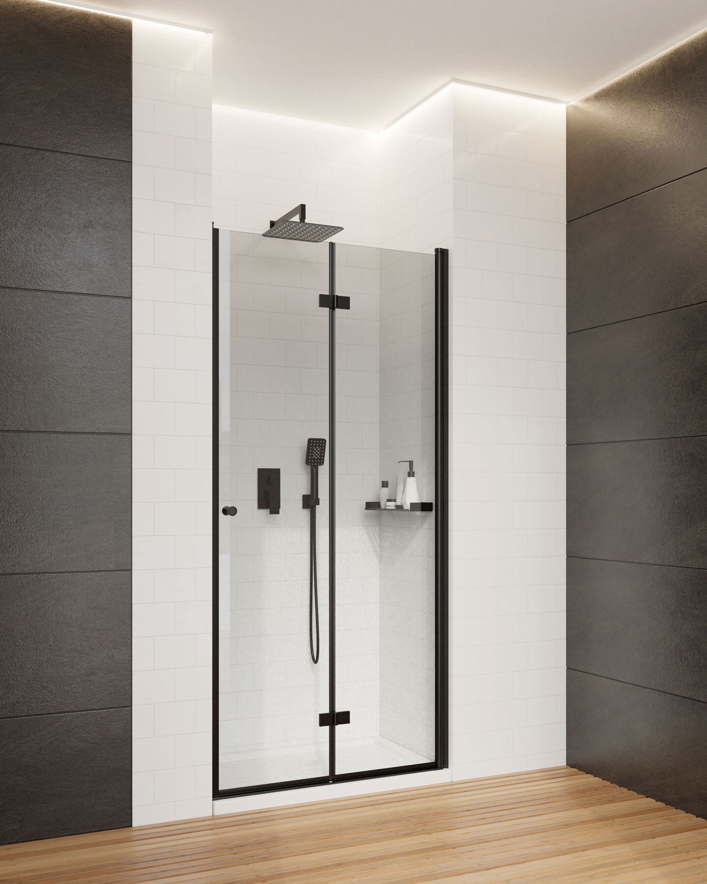 Ensemble de douche encastré Deante Anemon Bis 300 en noir mat - vue 5