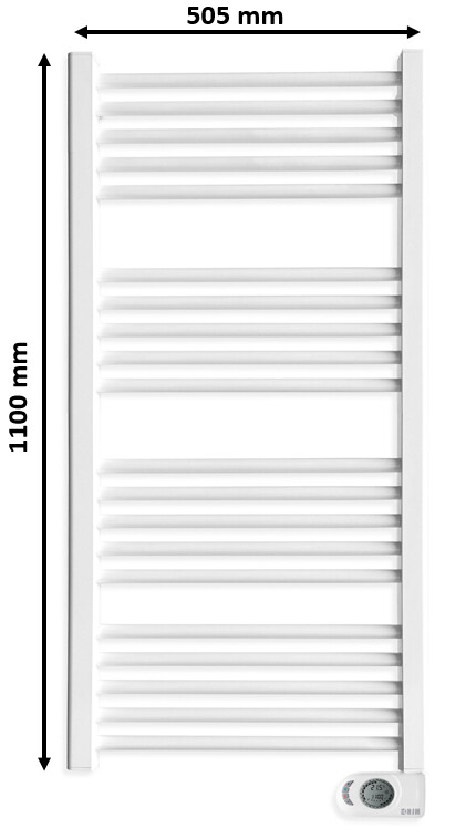 Radiateur sèche-serviettes électrique HJM NOOR (750 W) 110 x 50,5 cm en blanc avec technologie sans fluide — vue 4