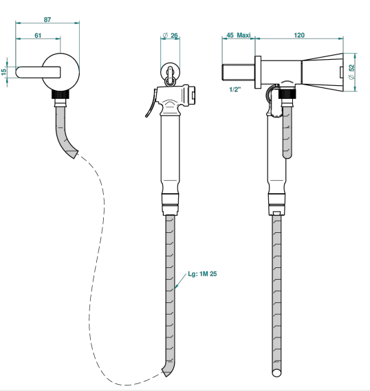 Ensemble hygiénique WC THG avec robinet d'arrêt - Collection "Métamorphose céramique noire" — vue 2