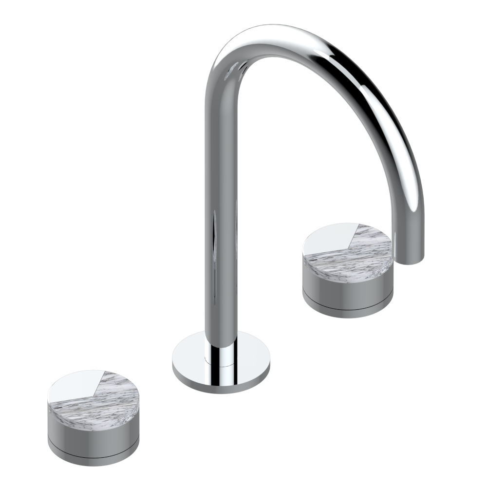 Mélangeur de lavabo 3 trous THG avec vidage - Collection &quot;Yoko Delta Howlite&quot;