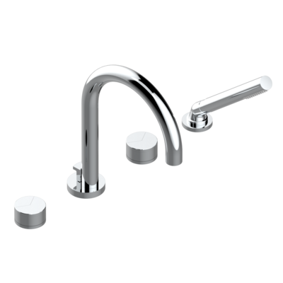 Mélangeur de bain / douche 4 trous THG sur gorge avec bec bas super goliath à inversion - Collection &quot;Yoko Delta&quot;